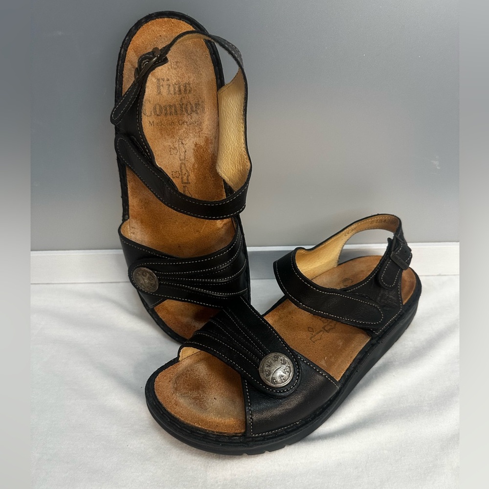 Finn Comfort Sausalito Black Nappa
Ankle Strap Comfort Sandals sz.38 women’s